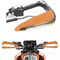 DELHI TRADERSS Pair Motorcycle LED Light Handle Bar Hand Guard Protector for KTM DUKE 200 (Orange)-39