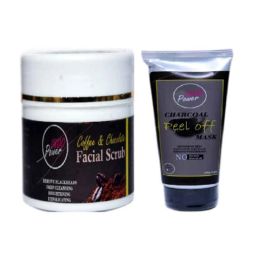 Indopower DD229 100g Coffee &a; Chocolate Facial Scrub with 100g Charcoal Peel Off Mask Combo Pack-34