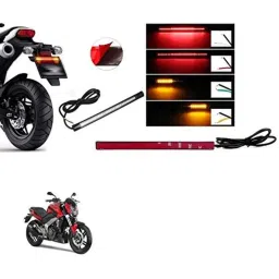 Kozdiko 48 SMD Bike Red Flexible LED Strip Tail Brake Light with Yellow Turn Indicator Light for Bajaj Pulsar Vs 400-43