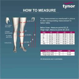 Tynor I67CAZ Polyamide Class-II Beige High Knee Medical Compression Stocking, Size: L image 4