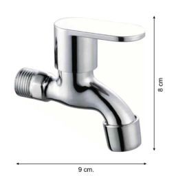 Drizzle SoloMini 2 Pcs Brass Chrome Finish Silver Bib Cock Set with Foam Flow, BIBSOLOMINI2 image 2
