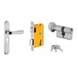 Dorset HL Series Pontus 60mm Stainless Steel Silver Chrome Finish Door Handle Lock Set with Knob &a; Key (Pack of 2)-picture-24