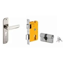 Dorset HL Series Amy 60mm Stainless Steel Silver Chrome Finish Door Handle Lock Set with Both Side Key Cylinder-picture-22