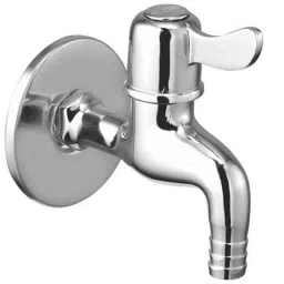 Oleanna Magic 7cm Brass Chrome Finish Silver Quarter Turn Fittings Nozzle Bib Cock with Wall Flange-12