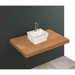 Watero Ceramic Crystal White Counter Top Wash Basin Table Top Wash Basin (Dimension 395X330X170 ) Square /Table Top Sink For Bathroom/Hotel/Washroom White Color-image-15