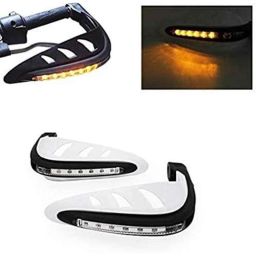 Meenu Arts Motorcycle Handguards with Led Light for 7/8 inch Grips - 300 * 140 * 110Mm (White) for Yamaha R15 V2-30