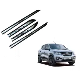 SureStrive 4 Pcs Black &a; Silver Side Door Car Beading Set for Renault Kwid Old Model-15