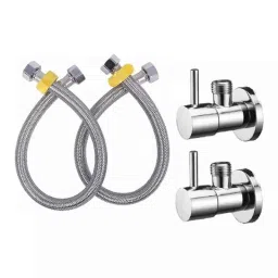Fastgear 4 Pcs Stainless Steel Silver Chrome Finish Bathroom Faucet Set, FG213-image-66