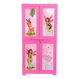 Cello Novelty 38.1x61x124.5cm Plastic Pink 2 Doors Cupboard with 3 Shelves-23