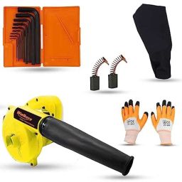 Walkers 800W Plastic Yellow Electric Air Blower with Carbon Brushes, Gloves &a; 9 Pcs Allen Key, WKCB284-7