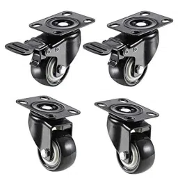 Implemental 4 Pcs 2 inch Nylon &a; Rubber Castor Wheel Set with 360 degree Rotating-picture-2