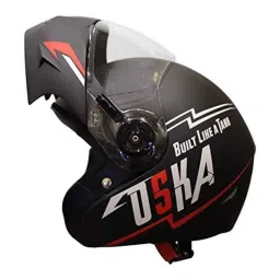 Steelbird Oska ABS Matt Black Reflective Graphics Flip-Up Helmet, Size: (M, 580 mm)-picture-20