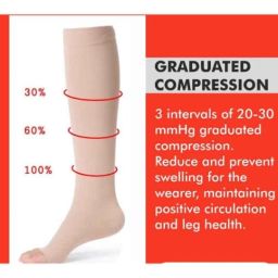 Samson GS-1202 Beige Knee High Class-II AD Medical Compression Stockings with Anti-Slip Silicone Liner, Size: S image 2