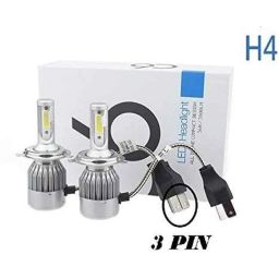 AOW C6 H4 LED Headlight Bulbs All in One Compact Design 36W/3800LM LED Headlight Conversion Kit -Pack of 2 for Extremely Bright White Light Universal for All Bikes T-33-11
