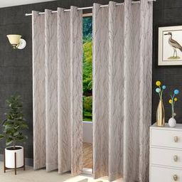 presto Beige Poly Cotton Door Curtain-picture-1