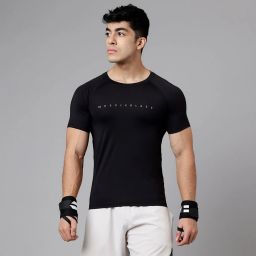 MuscleBlaze Compression Muscle Tee Half Sleeve,  Large  Midnight Black -image-70