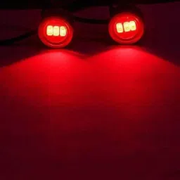 A4S 2 Pcs Red LED Eagle Eye Lamp DRL Strobe Light with Flashing Handle Set for Motorcycle, ASTLO48 image 2