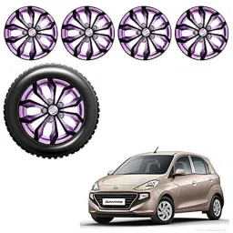 Auto Pearl 4 Pcs 13 inch Black ABS Press Type Hubcap Wheel Cover Set with Retention Ring for Hyundai Santro2018DLiteEraM-picture-43