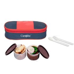 Carrolite 650ml Red &a; Brown Plastic Lunchbox, Brown_P-32 (Pack of 2)-image-69