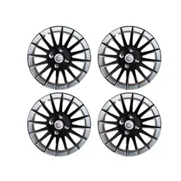 Auto Pearl 4 Pcs 15 inch ABS &a; Plastic Black &a; Silver Press Type Fitting Car Wheel Cover Set for Toyota Innova-33