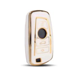 Flymaster Thermoplastic Polyurethane White TPU Car Key Cover, WHITE-TPURKE-38-26