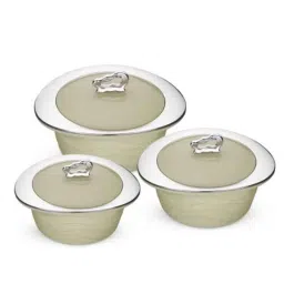 Trueware 3 Pcs Zinna Plus Cream Casserole Set with Lid, Capacity: 1000ml, 1500ml &a; 2000ml-picture-9