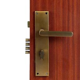 Saze 10 inch Stainless Steel Matt Antique Brass Finish Cylindrical Plate Mortise Door Lock Handle Set, MG304-image-96