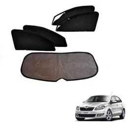 Kozdiko 5 Pcs Mesh Black Magnetic Zipper Window &a; Rear Car Sun Shades Set for Skoda Rapid-picture-22