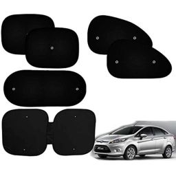 Auto Pearl 6 Pcs PVC &a; Mesh Black Window, Front &a; Rear Sun Shade Set for Ford Fiesta, Chipkoo_6Pcs_NewFiesta-picture-34