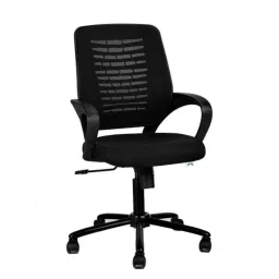 Teal Spring Mid Back Black Ergonomic Office Chair-image-61