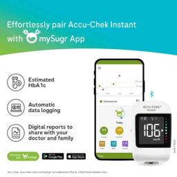 Accu-Chek White Instant Glucometer Kit with 10 Pcs Test Strips &a; Lancets image 2