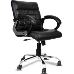 Mezonite KI 213 Black Medium Back Leatherette Office Chair (Pack of 2)-image-86