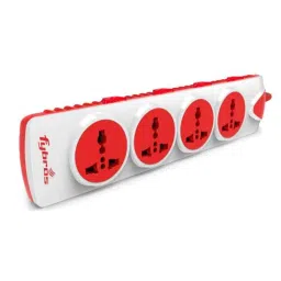 Fybros Qubic 5m Polycarbonate 4x4 International Sockets Power Extension Board with Individual Switch &a; Indicator, 9042-12