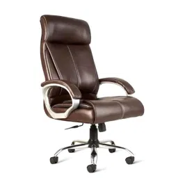 Woodberg Royale Brown High Back Leatherette Revolving Office Chair with 360 deg Swivel Wheels, WBH116BR-33