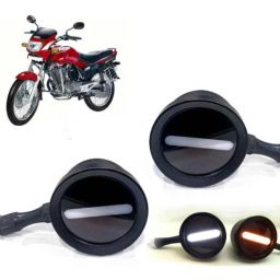 Auto Pearl 2 Pcs 12V Black Bike Front LED Indicator Light Set for Bajaj Ambition, F090-picture-7