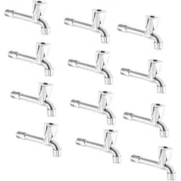 Spazio Stainless Steel Chrome Finish Brass Disc Flora Long Body Bib Cock with Wall Flange (Pack of 12)-picture-34