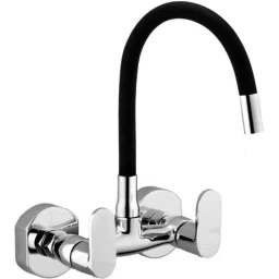 IRIS Ocean Brass Chrome Finish Sink Mixer with Black Flexible Swivel Spout-48