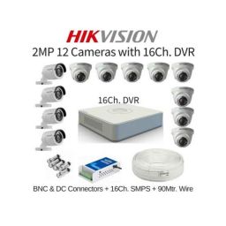 Hikvision 12 Cameras 2MP with 16 Channel DVR Combo Kit-32