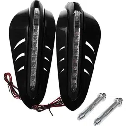 Generic ABS Motorcycle Handguards with LED Light for 7-8-inch Grips, 3000x140x110mm (Black, PZIN52004273)-6