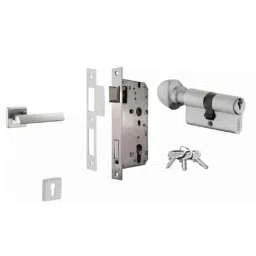 Dorset ML Series Elmo 60mm Stainless Steel Silver Chrome Finish Door Handle Lock Set with Knob &a; Key (Pack of 4)-picture-16