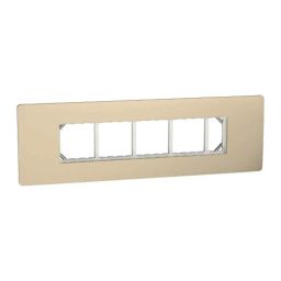Schneider Electric Miluz Zeta Polycarbonate 9 Module Champagne Gold Grid &a; Cover Frame, MZCP9M_CG-31