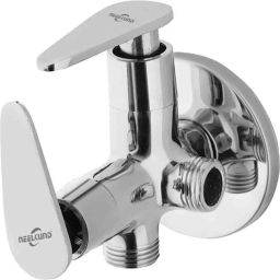Neelkund Pan Brass Silver Chrome Finish 2 Way Angle Valve with Twin Elbow Valve for Bathroom &a; Kitchen-6