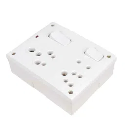 Elegant Casa 16A 5+5 Pin Polycarbonate White Multi Purpose Power Plug Extension Board with 3m Cord image 4