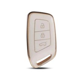 Flymaster Thermoplastic Polyurethane White TPU Car Key Cover, WHITE-TPURKE-55-23