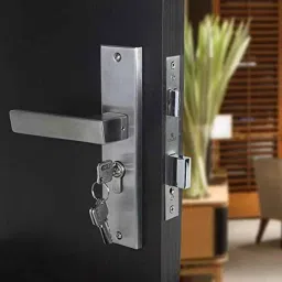 Voltizi 8 inch Stainless Steel Matt Finish Cylindrical Plate Mortise Door Lock Set with 3 Keys, LB10003-picture-16