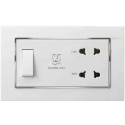 Anchor Penta Modular 20A White Shaver Socket with 4 Module GINA Plate, 65707-C (Pack of 6)-picture-7
