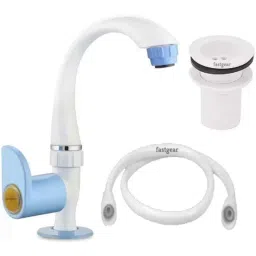Fastgear PTMT White &a; Blue Glossy Finish Swan Neck Tap, 15-0907-image-78