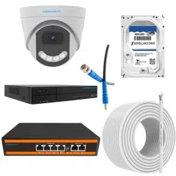 Cybernautt 3MP Full HD Indoor &a; Outdoor Network IP Combo Kit with 10Ch NVR, 1Dome HD Camera, 4Ch POE, 100m Copper LAN Cable, Connector &a; 1TB HDD-21