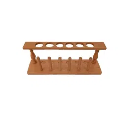 ELECOPTO 25mm Wooden Test Tube Stand with 6 Holes-22