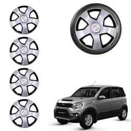 Auto Pearl 4 Pcs 15 inch ABS Grey Car Wheel Cover Set for Mahindra Nuvo Sport-picture-35